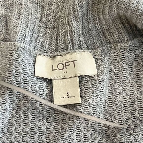 Ann Taylor LOFT Gray Wool Blend Open Front Cardigan Sweater Size Small - Picture 6 of 7